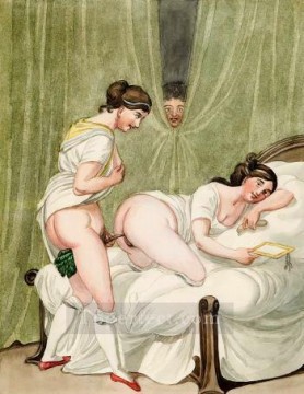 Desnudo Painting - Erotische Szene Georg Emanuel Opiz caricatura Sexual